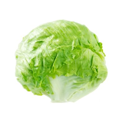 Iceberg lettuce salad head isolated on white